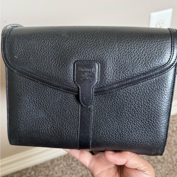 Authentic Burberry Black Crossbody Bag with Envelope Flap - Picture 1 of 6